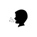 Man singing vector illustration. male head with music notes icon, man`s sound Royalty Free Stock Photo