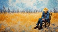 Memories Of Van Gogh: Expressive Color-field Strip Painting