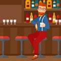 Man sitting at bar.