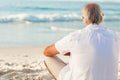 Man sitting on the beach Royalty Free Stock Photo