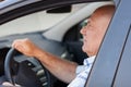 Man sitting in car. Royalty Free Stock Photo