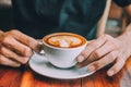 Man sitting in coffee shop for drink in coffee time Royalty Free Stock Photo