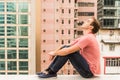 Man sitting on a Corbel