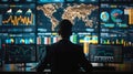 Man Sitting in Front of Three Computer Monitors