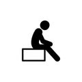 man, sitting, person icon. Element of man is sitting icon for mobile concept and web apps. Detailed man, sitting, person icon can