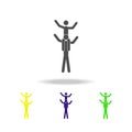 a man sitting on the shoulders of another multicolored icons. Elements of protest and rallies icon. Signs and symbol collection ic