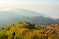 Man sitting on the stone top of the mountain at Kanchanaburi Royalty Free Stock Photo