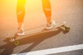 Man on skateboard or longboard