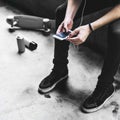 Man Skateboarder Lifestyle Relax Hipster Concept Royalty Free Stock Photo
