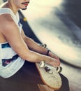 Man Skateboarder Lifestyle Relax Hipster Concept Royalty Free Stock Photo