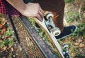 Man Skateboarder Lifestyle Relax Hipster Concept Royalty Free Stock Photo