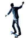 Man skateboarder skateboarding silhouette Royalty Free Stock Photo