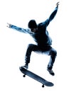 Man skateboarder skateboarding silhouette Royalty Free Stock Photo