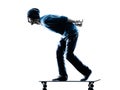 Man skateboarder skateboarding silhouette Royalty Free Stock Photo