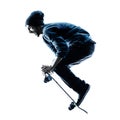 Man skateboarder skateboarding silhouette Royalty Free Stock Photo