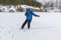 Man skating on the thin ice