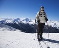 Man on ski slopes. Royalty Free Stock Photo