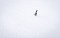 Man skiing alone on a ski slope in ski resort Royalty Free Stock Photo