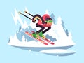 Man skiing in winter Royalty Free Stock Photo