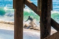 Man Skimboards During King Tide