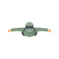 Man skydiving icon flat isolated vector