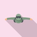 Man skydiving icon, flat style Royalty Free Stock Photo