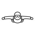 Man skydiving icon, outline style Royalty Free Stock Photo