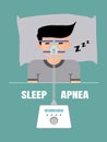 Man sleep apnea using a CPAP machine Royalty Free Stock Photo