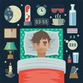 Man with sleep insomnia problem