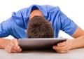 Man sleep with a Tablet Royalty Free Stock Photo