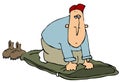 Man On A Sleeping Bag Royalty Free Stock Photo
