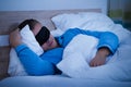 Man Sleeping On Bed Royalty Free Stock Photo