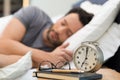 Man sleeping in bed Royalty Free Stock Photo