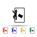 man sleeping on belly multi color icon. Simple glyph, flat vector of sleeping position icons for ui and ux, website or mobile