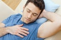 Man sleeping on couch Royalty Free Stock Photo