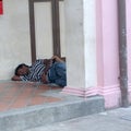 Man sleeping in the floor