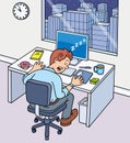 Man Sleeping At His Desk At Work Royalty Free Stock Photo