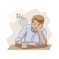 man sleeping in the office desk Royalty Free Stock Photo