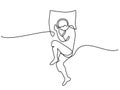Man in sleeping pose on pillow