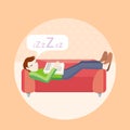 Man sleeping on sofa Royalty Free Stock Photo