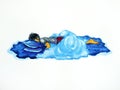 Man sleeping time watercolor painting hand drawing illustration