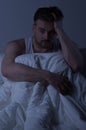 Man and sleepless night Royalty Free Stock Photo