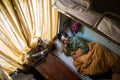 Man sleeps on vietnamese sleeper train bed