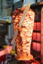 Man slicing turkish doner kebab kebap Royalty Free Stock Photo