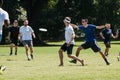 Man Slings Disc To Teammate In Atlanta Ultimate Frisbee Game