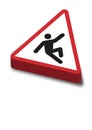 Man slipping sign