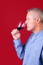 Man smelling a glass of red wine Royalty Free Stock Photo