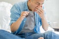 Man with smelly socks Royalty Free Stock Photo