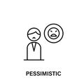 man, smile, pessimistic, thinking icon. Element of human positive thinking icon. Thin line icon for website design and development