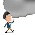 Man Smoke Empty Text Cartoon Vector Royalty Free Stock Photo